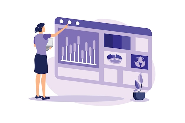 Dashboard service flat modern design illustration