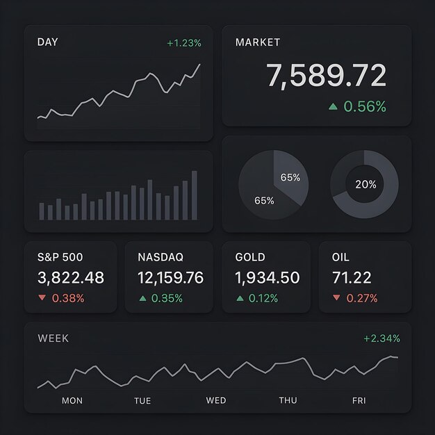 Dashboard with Multiple Graphs and Metrics for Monitoring Business Performance