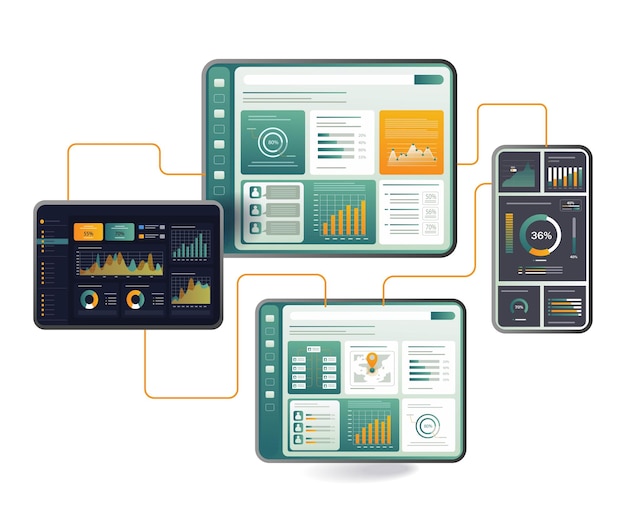 Data analysis dashboard technology network