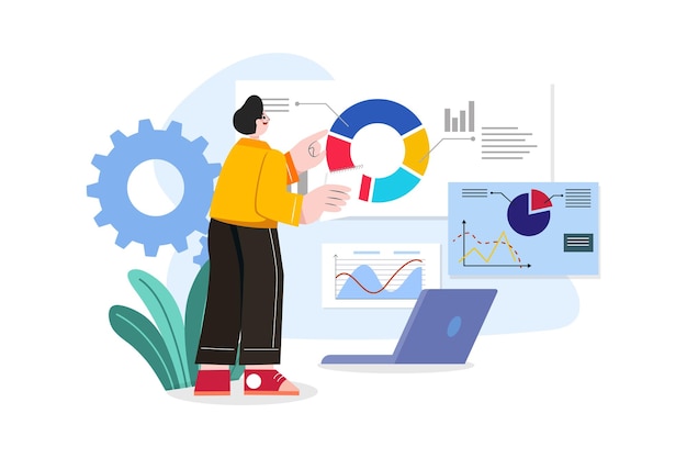 Data analysis Illustration concept on white background