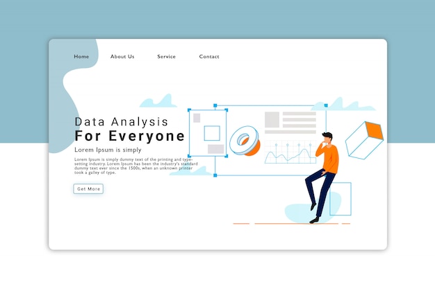 data analysis landing page template