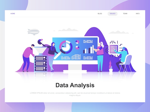 Data analysis modern flat design concept.