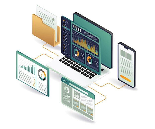 Data analyst dashboard computer network
