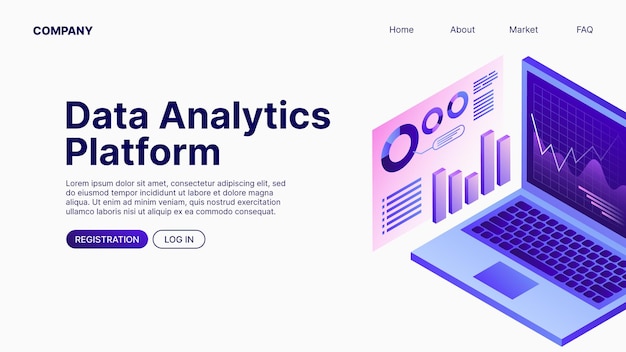 data analytics platform data analyse landing page template