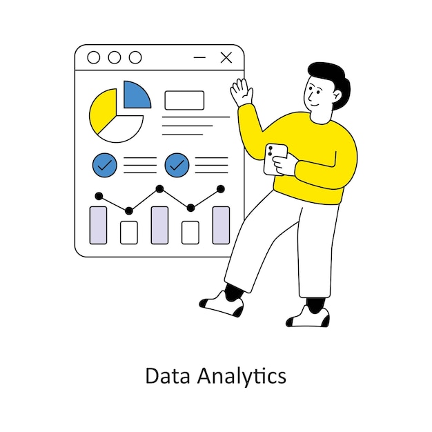 Data Analytics style design vector stock illustrations