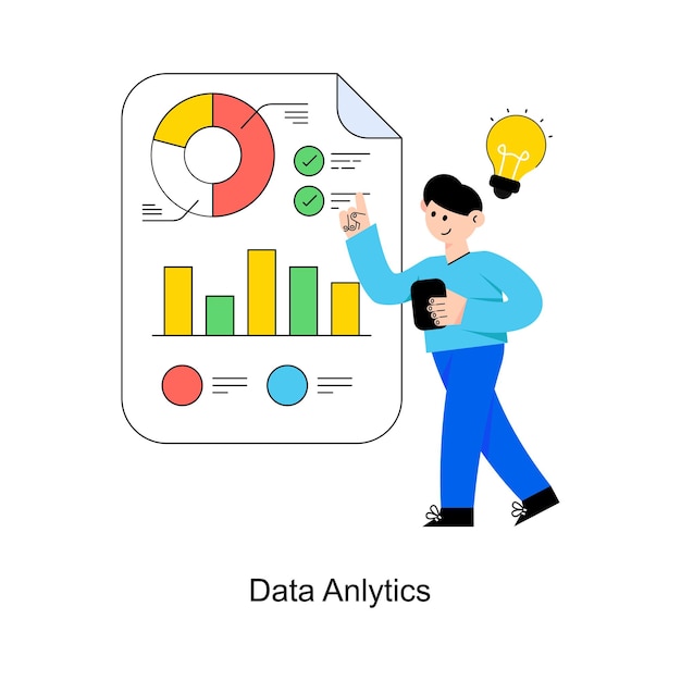 data anlytics flat style design vector illustration stock illustration
