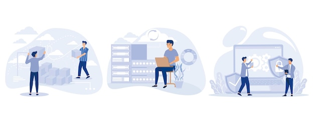 Data backup software concept Big data storage backup server cyber security data protection