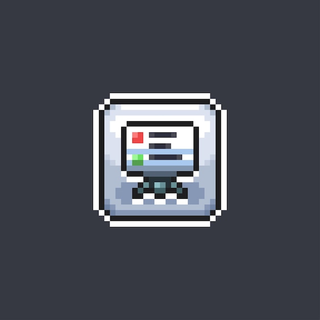 data banner sign in pixel art style