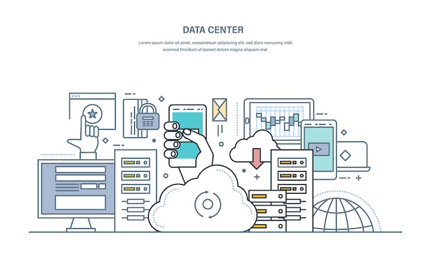 data center cloud storage secure data storage web hosting server