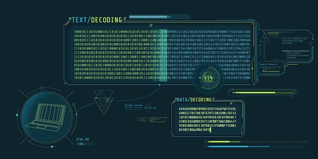 data decryption screen with text decoding window