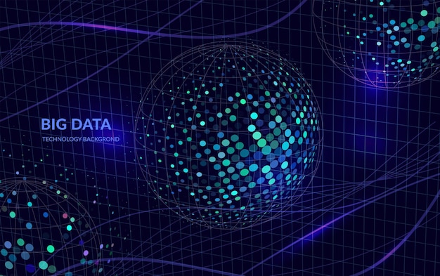 Data Flow Background Big Data Analytics Concept with Digital Network Visualization World Information Technology and Cyber Science Design