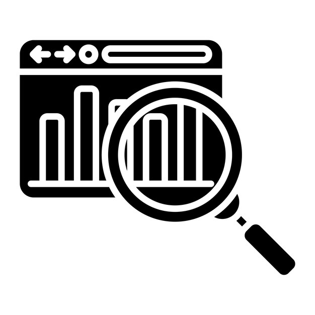 Data Glyph Solid Black Illustration