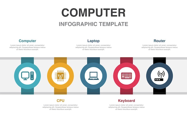 Data integration database data scientist Data Storage data processing icons Infographic design layout design template Creative presentation concept with 5 steps