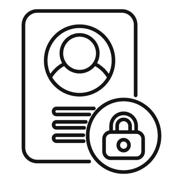 Data login icon outline vector Computer privacy Safe personal
