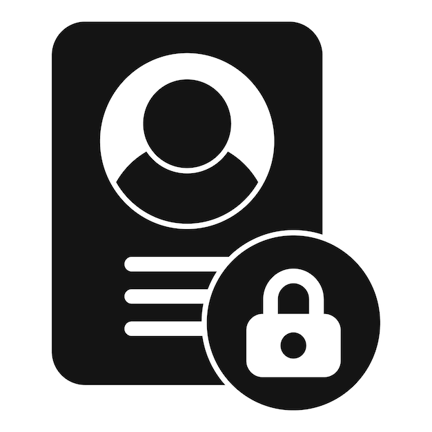 Data login icon simple vector Computer privacy Safe personal