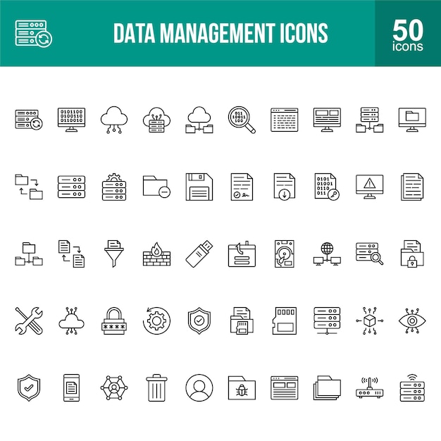 Data Management Icons Set