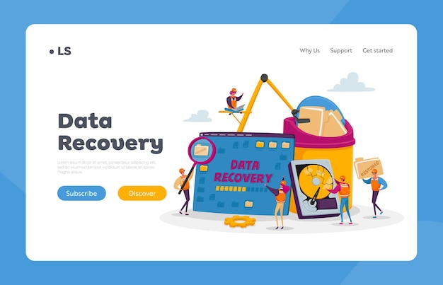 data recovery service, backup and protection, hardware repair landing page template
