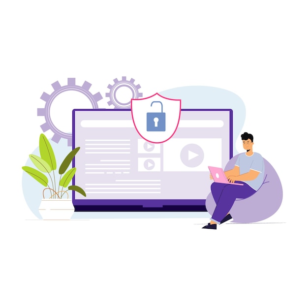 Data Security Shield Illustration for Digital Safety Concept