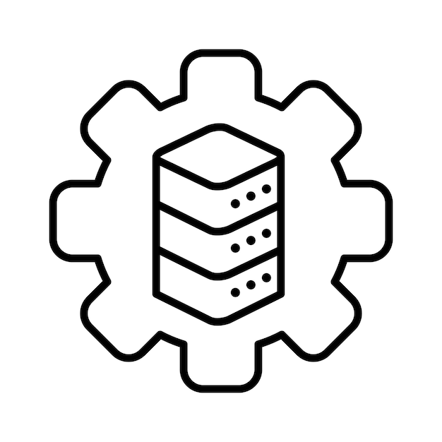data storage system automation outline icon vector illustration