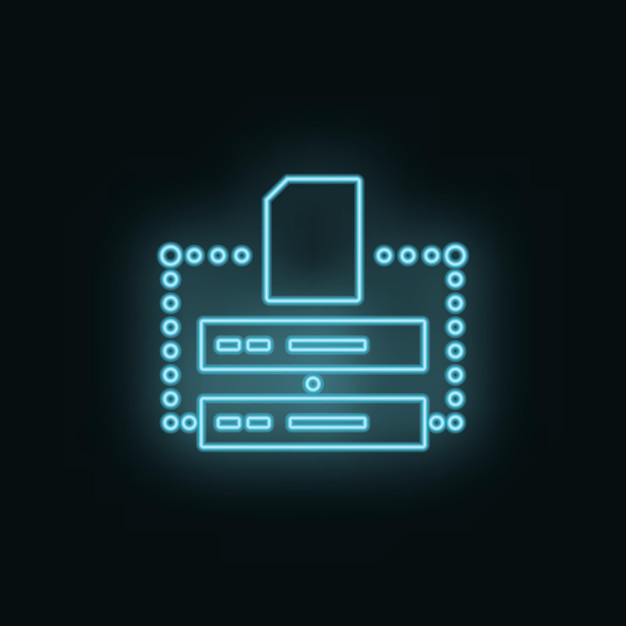 database folder neon icon web development vector icon element of simple symbol for websites web design mobile app infographics line symbol for website design on white background