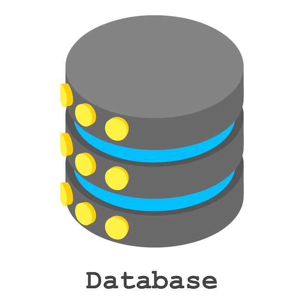 Database icon Isometric illustration of database vector icon for web