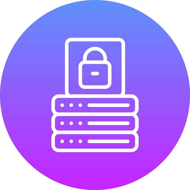 Database Lock vector icon illustration of Web Hosting iconset