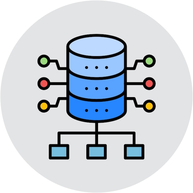 database network vector illustration style