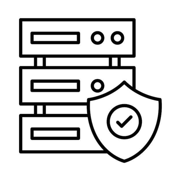 Database Security Line Illustration