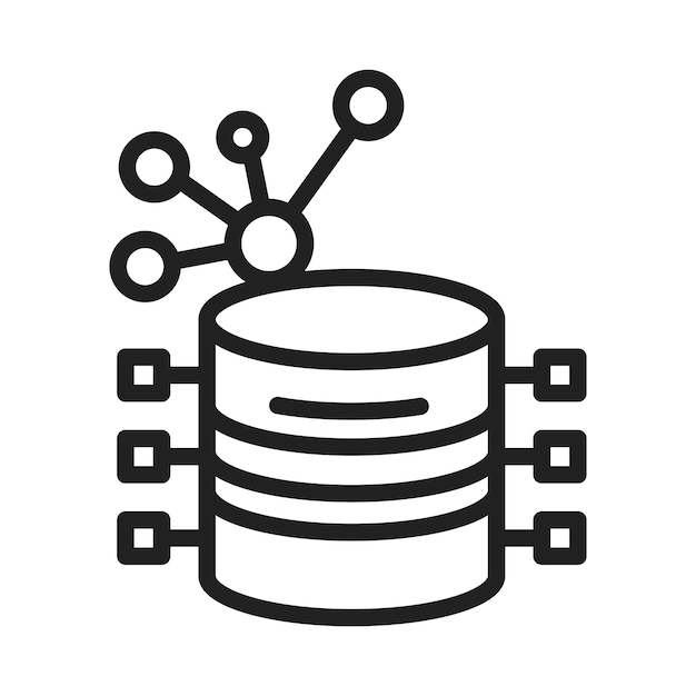 Database Server and Network Connection Icon