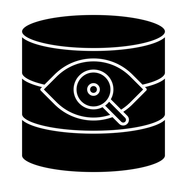 Database Vision Glyph Solid Black Illustration