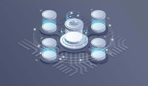 Datacenter isometric illustration.