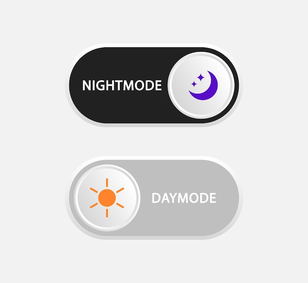 Day and night mode switch On and Off toggle switch