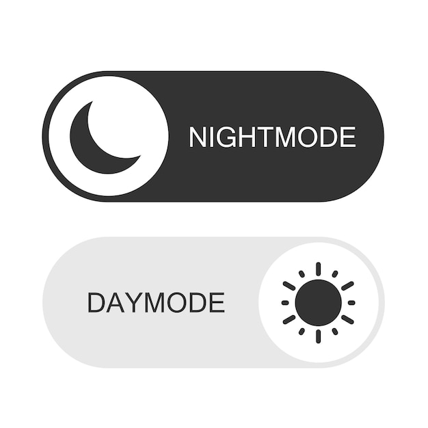 Day and Night Mode Switcher. On Off Switch Element for Mobile App, Web Design, Animation. Light and