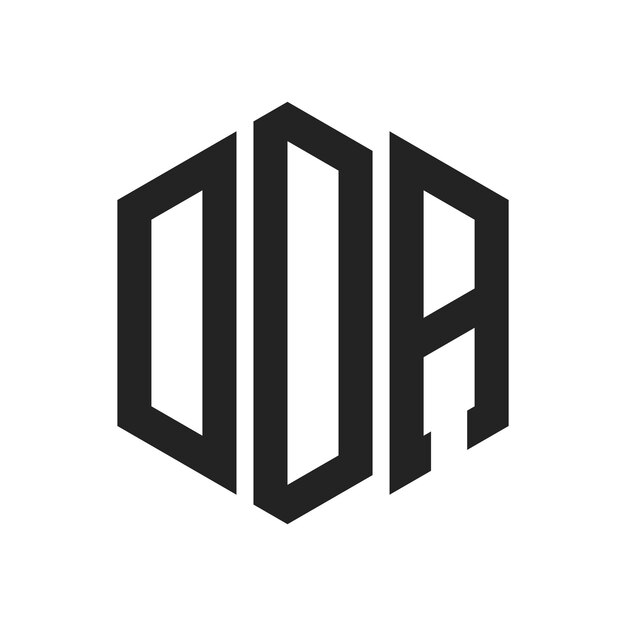 DDA Logo Design Initial Letter DDA Monogram Logo using Hexagon shape