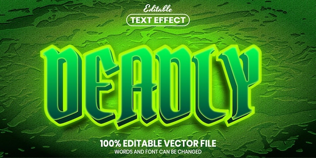 deadly text, font style editable text effect