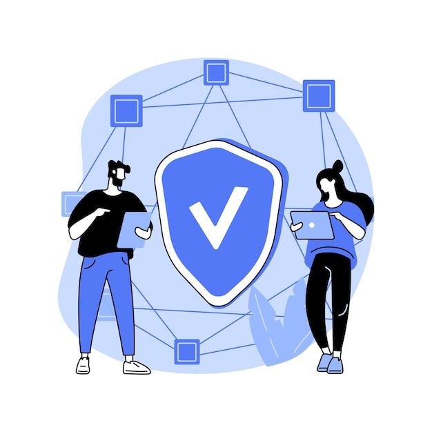 Decentralized application abstract concept vector illustration