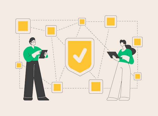Decentralized application abstract concept vector illustration
