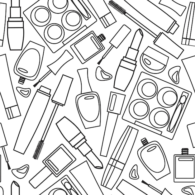 Decorative cosmetics seamless pattern