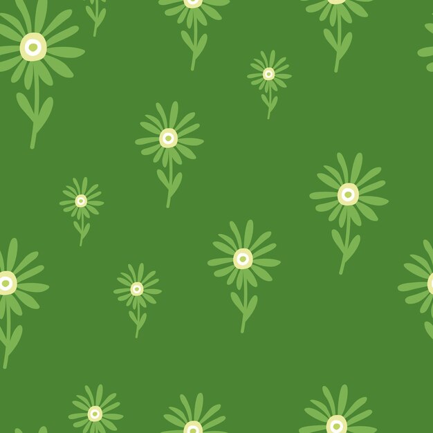 decorative simple chamomile flower seamless pattern simple floral endless background