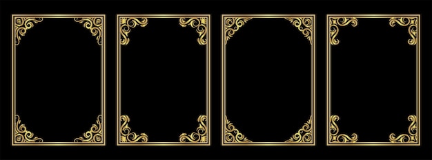 Decorative vintage frames and borders set vector design
