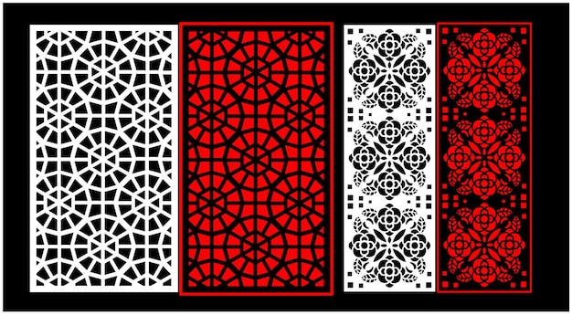 decorative wall panels set jali design cnc pattern laser cutting pattern router cnccutting