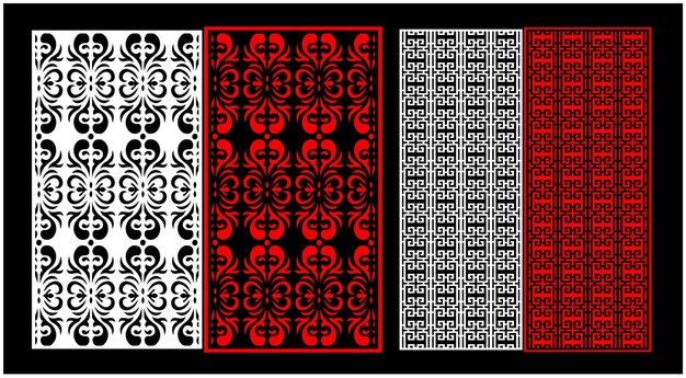 decorative wall panels set jali design cnc pattern