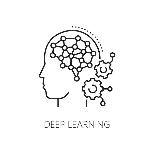 deep learning line icon ai artificial intelligence