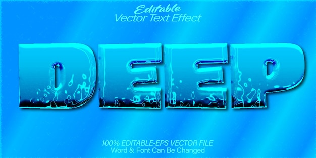 deep vector text effect editable alphabet water blue sea ocean marine