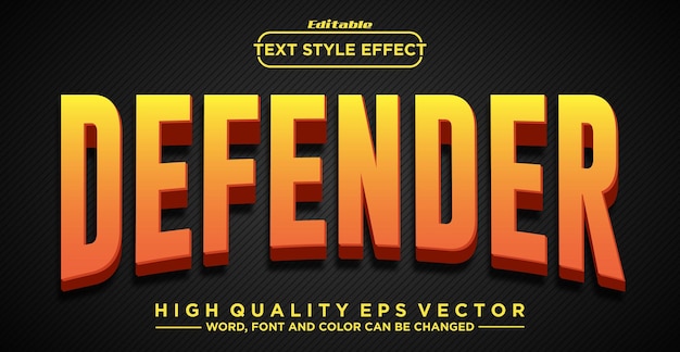 Defender text style effect editable