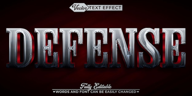 defense vector editable text effect template