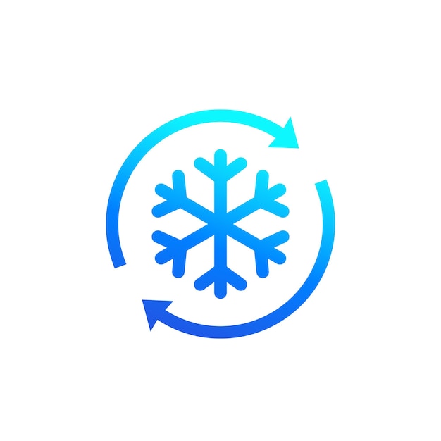 Defrost icon with arrows, vector