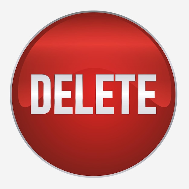 delete button on a transparent background