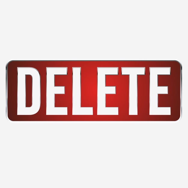 delete button on a transparent background