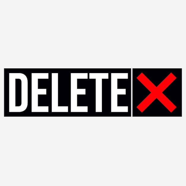 delete button on a transparent background